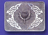 Belt Buckle in Pewter Thistle