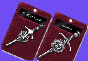 Clan Crest Claymore Kilt Pin