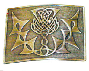 Highland Thistle Waist Plate Antique Silver Finish